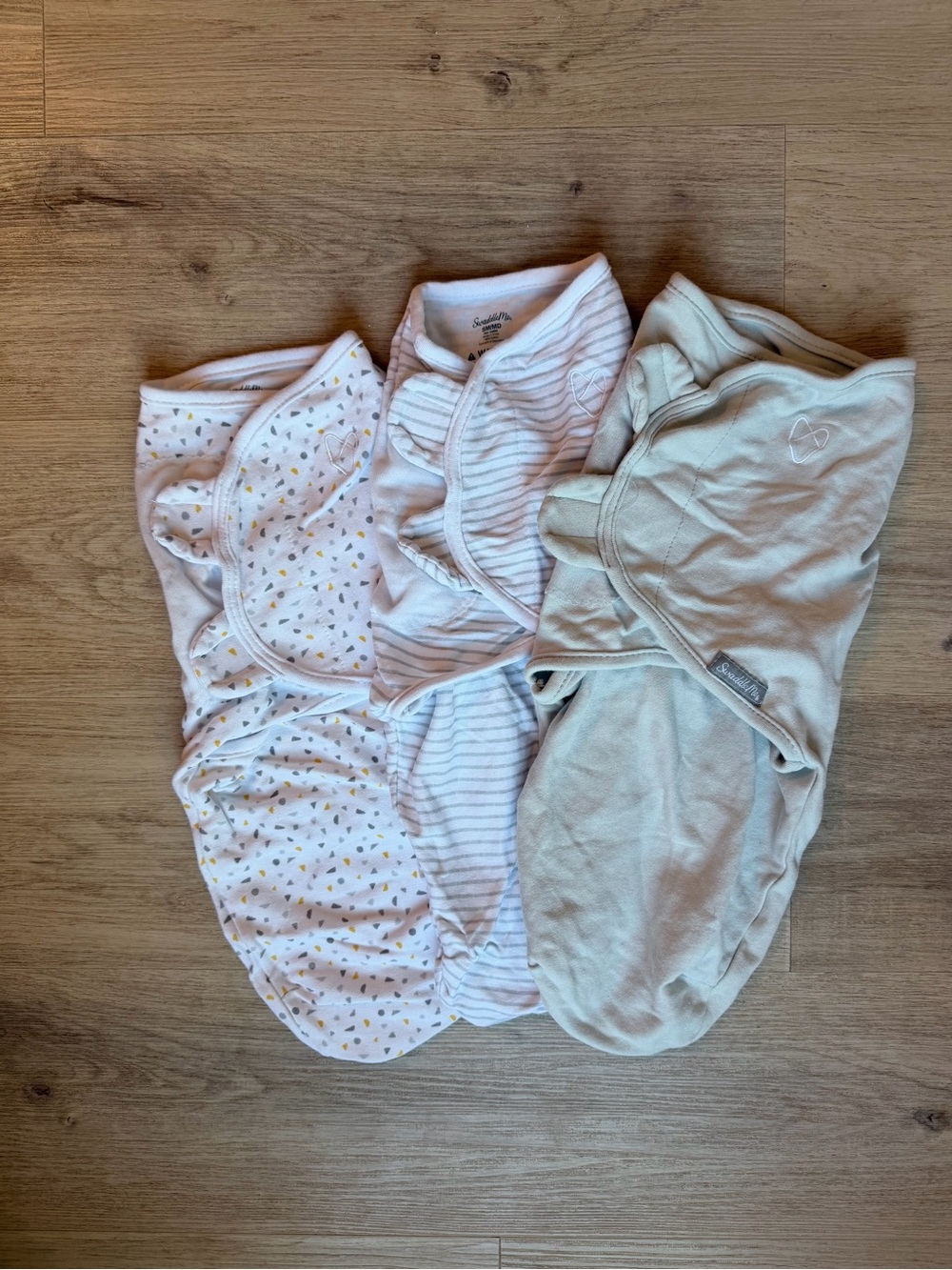 SwaddleMe Baby Velcro Swaddle - Grey, Striped & Speckled - 3-Pack